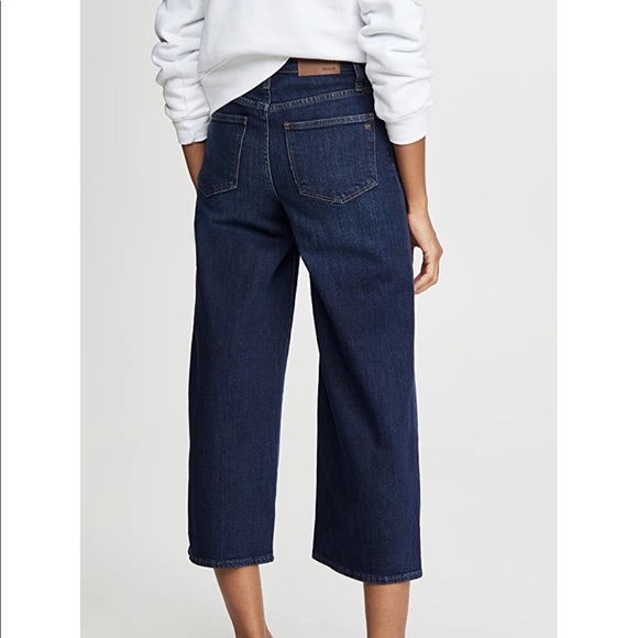 Madewell Button Front Wide Leg Crop Jeans - Picture 3 of 6